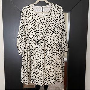 Dalmatian print long sleeve dress